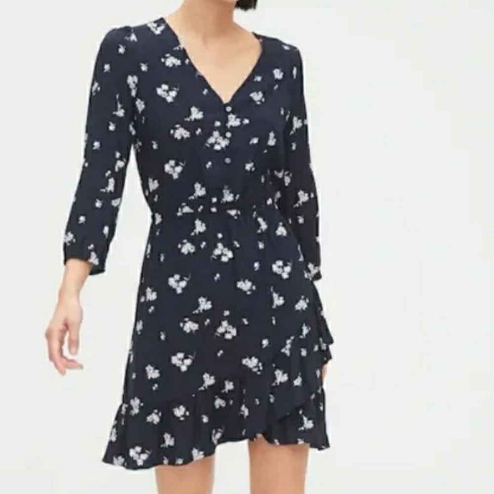 Gap Floral Ruffle Dress Sz S
